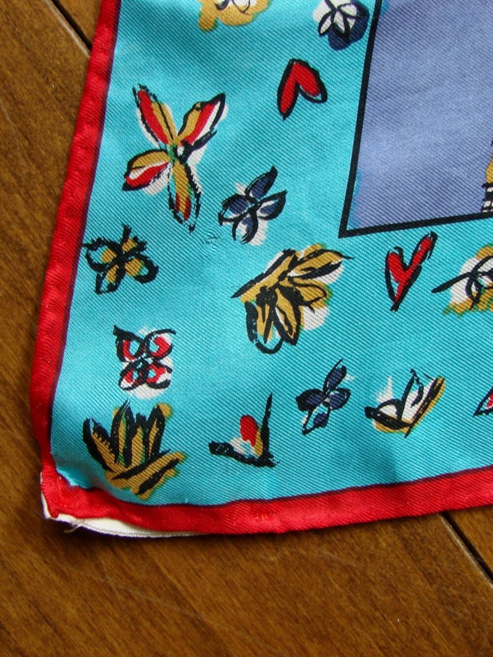 Vintage Perry Ellis 100% Silk Scarf Hand Rolled Japan Teapots Teacups Floral - Picture 5 of 15